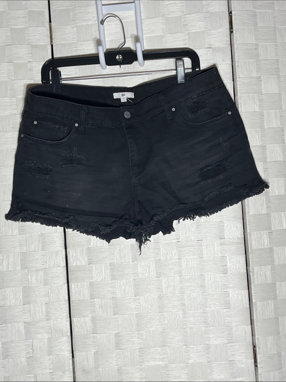 bp Black Distressed Denim Cutoff Shorts
